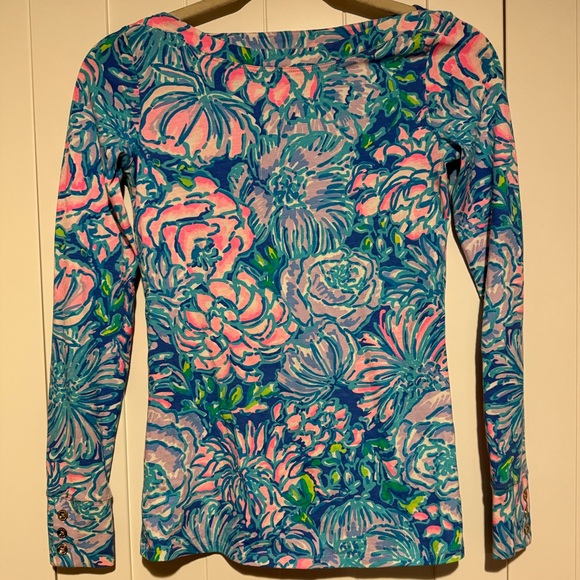 Lilly Pulitzer Aleah Top Long Sleeve Floral XXS - Picture 1 of 6